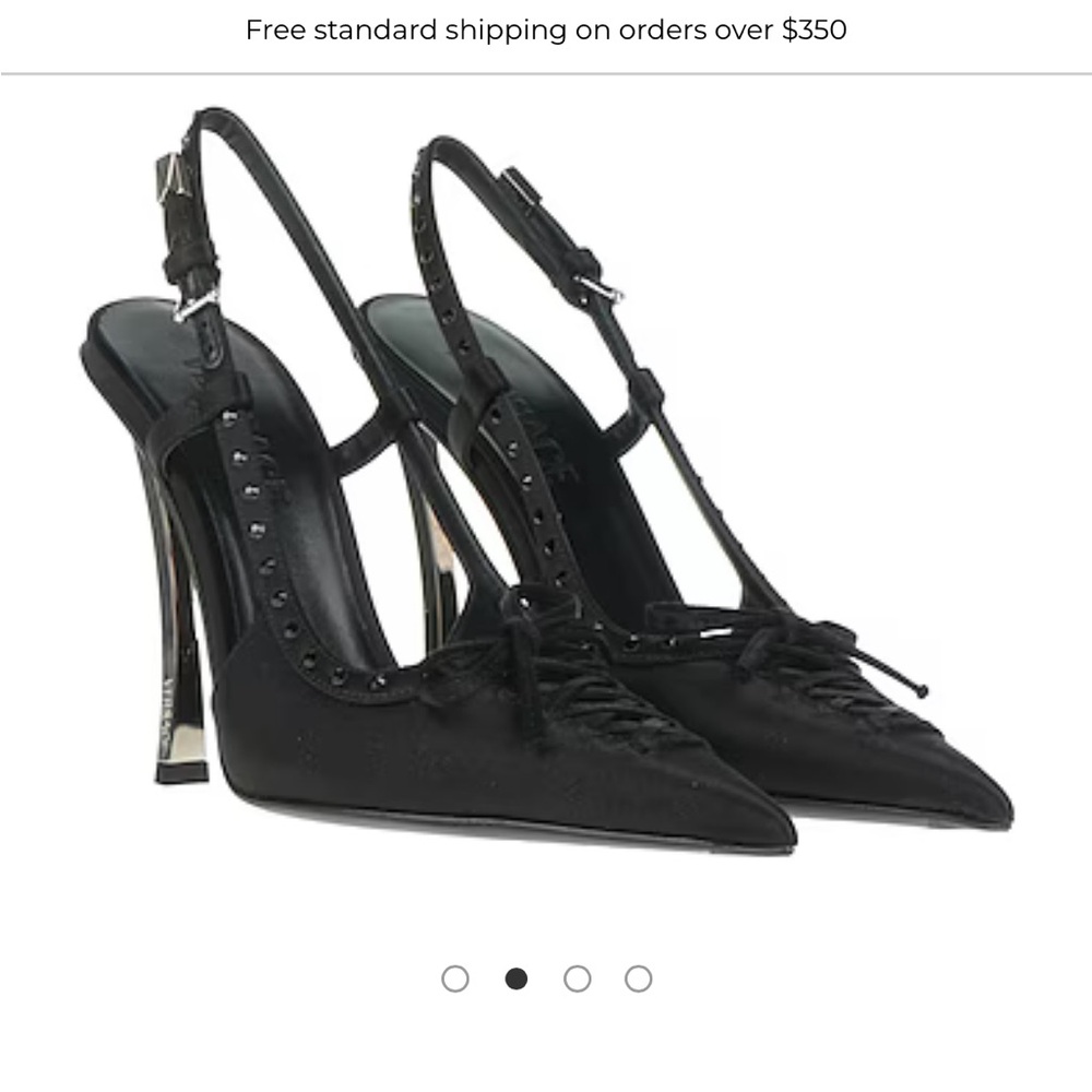 Versace Women's Black Satin & Strass High Heel Stilettos pump shoes - new